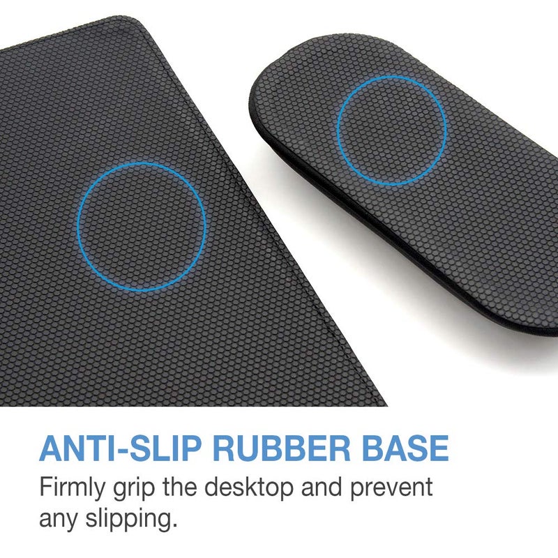 SenseAGE Ergonomic Detachable Mouse Pad with Wrist Rest Support, Adjustable Placement for Pain Relief, Non-Slip Base, for Computer & Laptop, Office Desk Accessories, 9.7 x 7.3 in (Black) - Image 3
